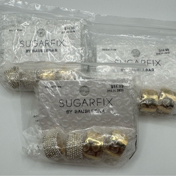 Set of Earrings NEW Surarfix by Baublebar Thick Gold Hoops Nickle Free - Picture 7 of 7